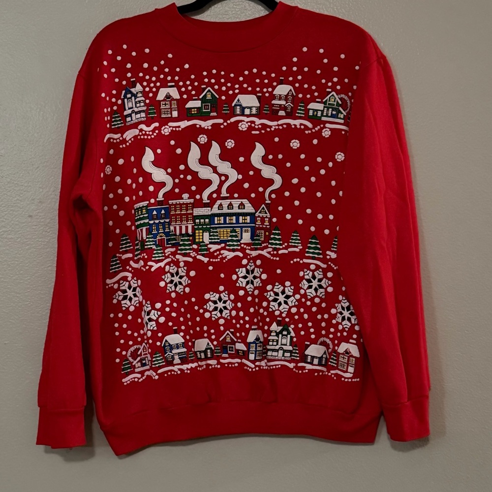 Vintage Blair Red Holiday Crewneck/ Christmas Sweater